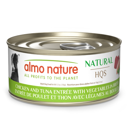 Almo Nature Natural HQS Chicken and Tuna Entree with Vegetables in broth