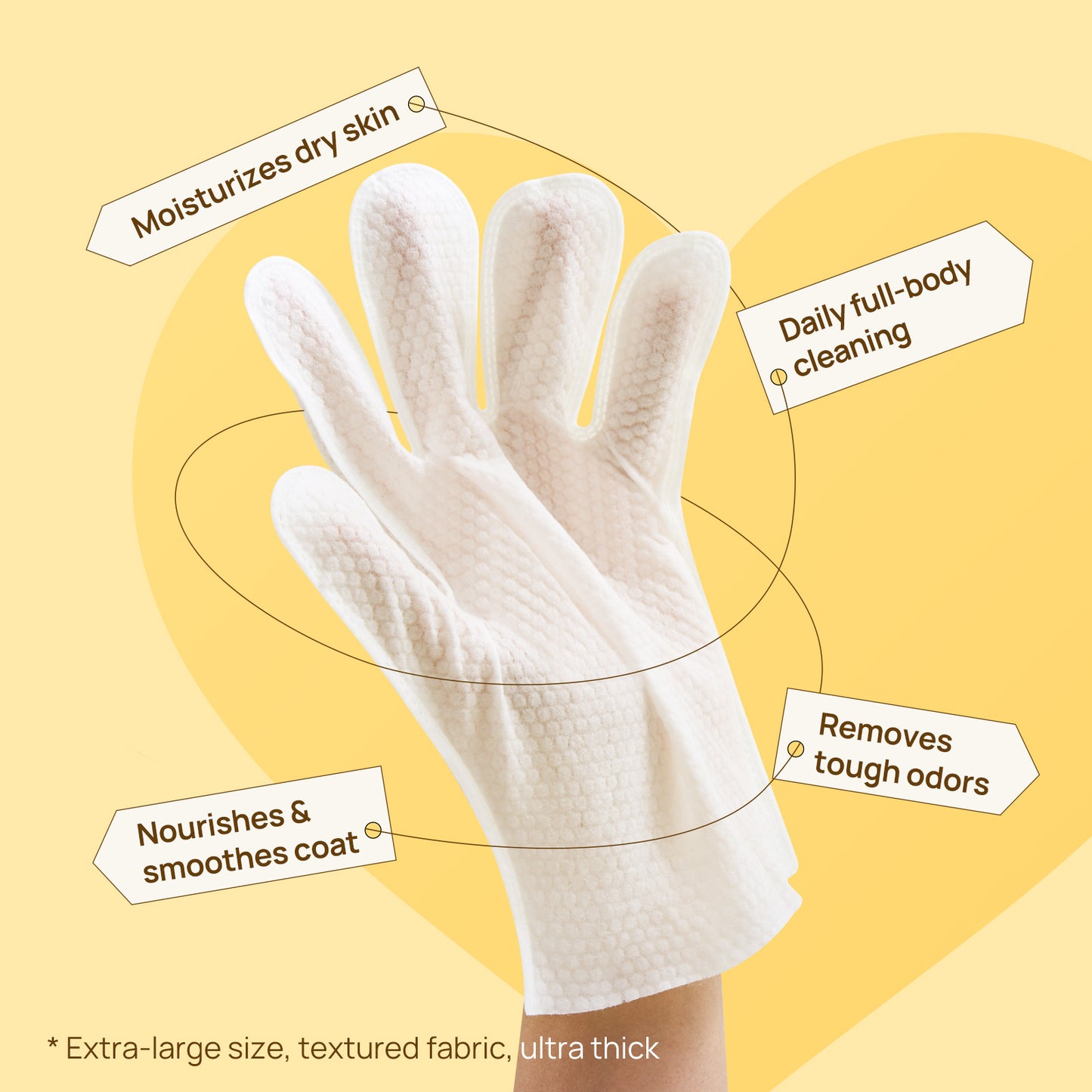 HICC Pet Deodorizing Glove Wipes 20pcs