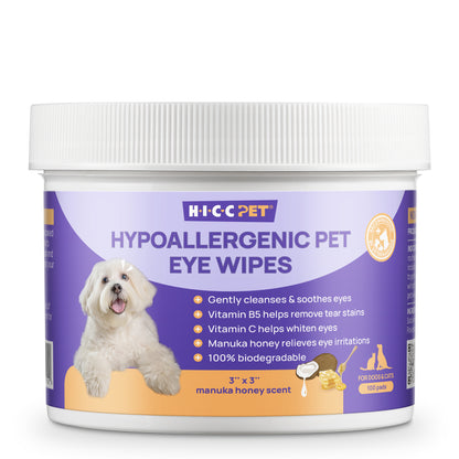 HICC Pet Hypoallergenic Eye Wipes 100pcs - Manuka Honey