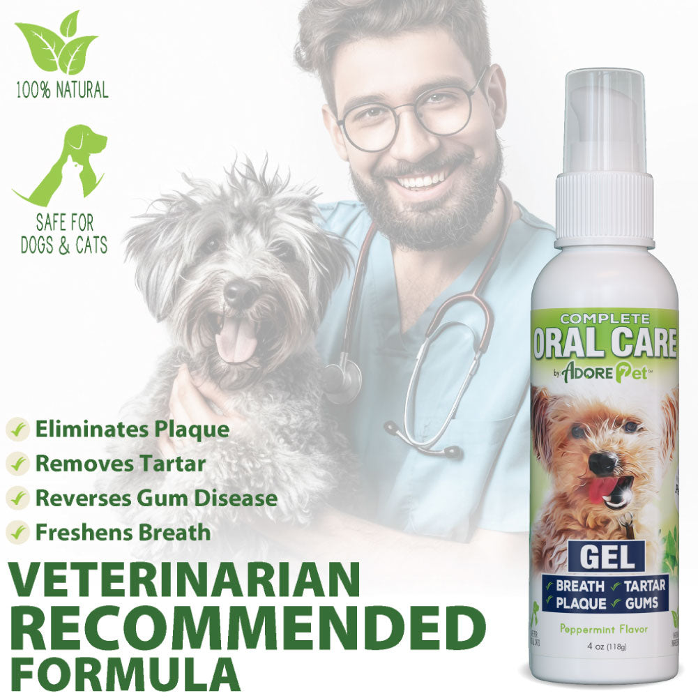 Adore Pet Complete Oral Care Gel for Plaque, Tartar, Breath and Gums