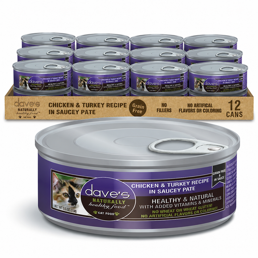 Dave's Chicken & Turkey Recipe in Saucey Pate (12-5.5oz)