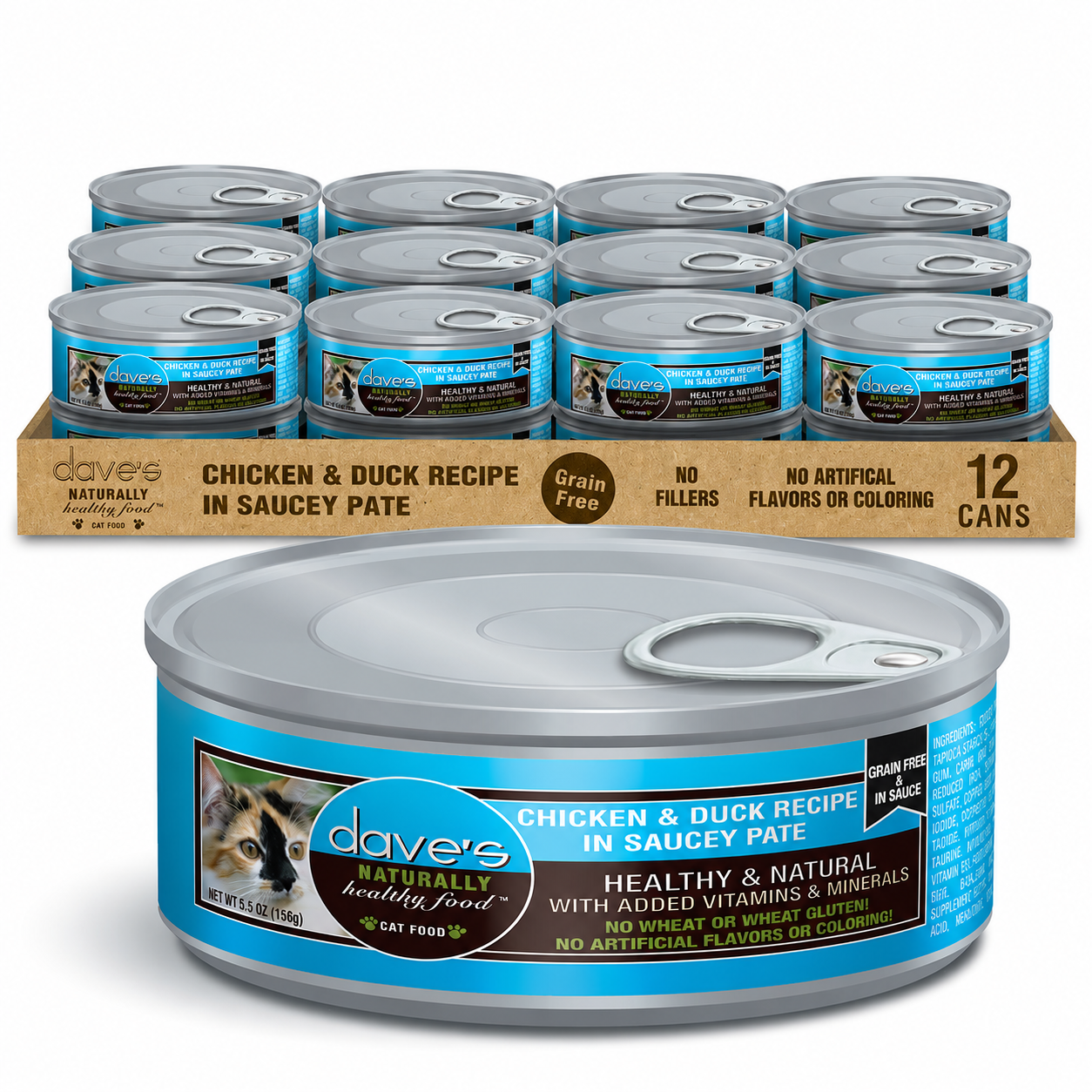 Dave's Chicken & Duck Recipe in Saucey Pate (12-5.5oz)