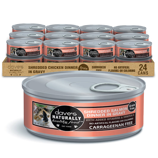 Dave's Naturally Healthy, Shredded Salmon in Gravy (24-5.5oz)