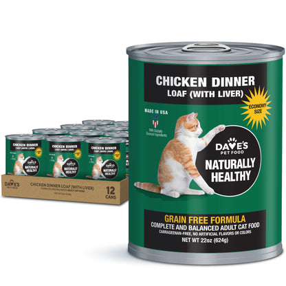 Dave's Naturally Healthy, Chicken Dinner Paté (12-12.5oz or 12-22oz)