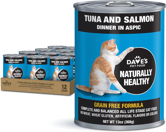 Dave's Naturally Healthy Grain Free Tuna & Salmon Dinner in Aspic (12-13.2oz)