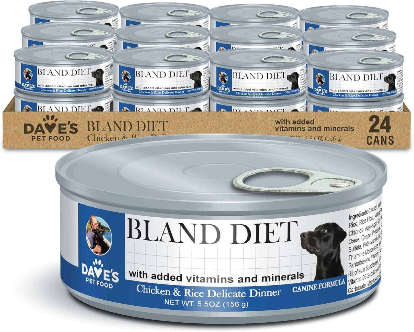 Dave's Restricted Bland Diet, Chicken & Rice (24-5.5oz / 12-13.2oz / 12-22oz)