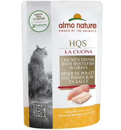 Almo Nature Chicken Dinner with Whitefish in gravy