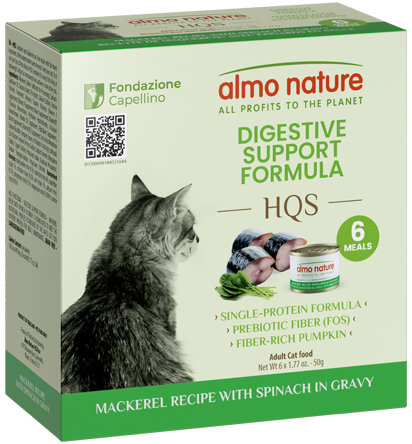 Almo Nature Digestive Support Formula - Mackerel Recipe with Spinach in Gravy