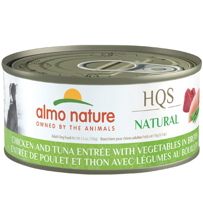 Almo Nature Chicken and Tuna Entree with Vegetables in broth
