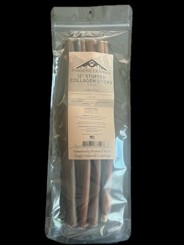 Pawsitive Cravings 12 inch Stuffed Collagen (10-4pks / $12.62 per pack)
