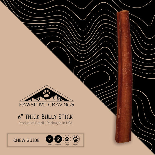Pawsitive Cravings 100 CT 6 inch Bully Sticks-No Label (100ct / $2.32ea)