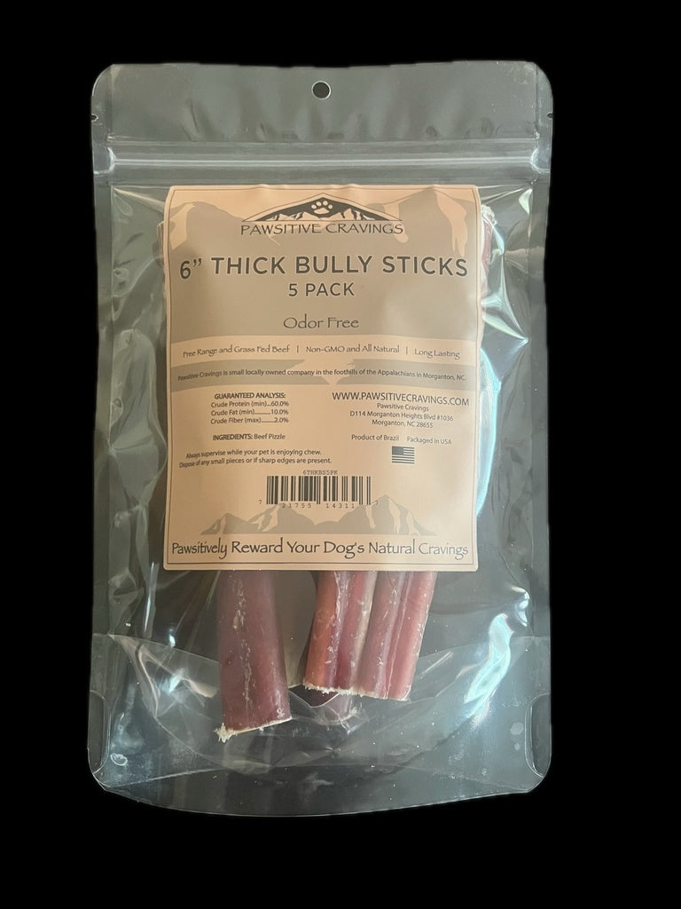 Pawsitive Cravings 6 inch Thick Bully (10-5pks / $12.51 per pack)