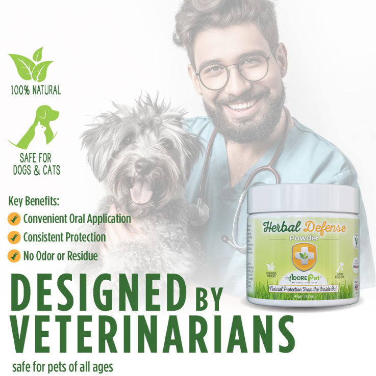 Adore Pet Herbal Defense Powder Natural Flea & Tick Oral Supplement for Dogs & Cats