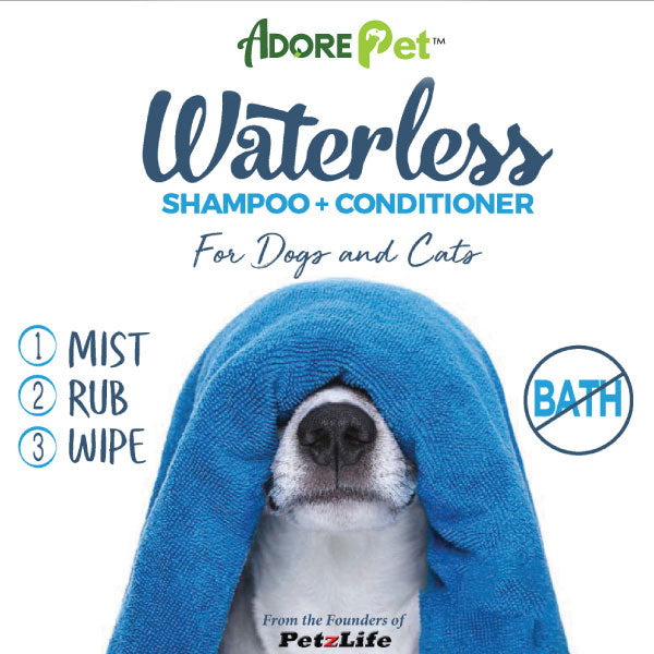 Adore Pet Waterless Shampoo & Conditioner No Rinse for Dogs & Cats
