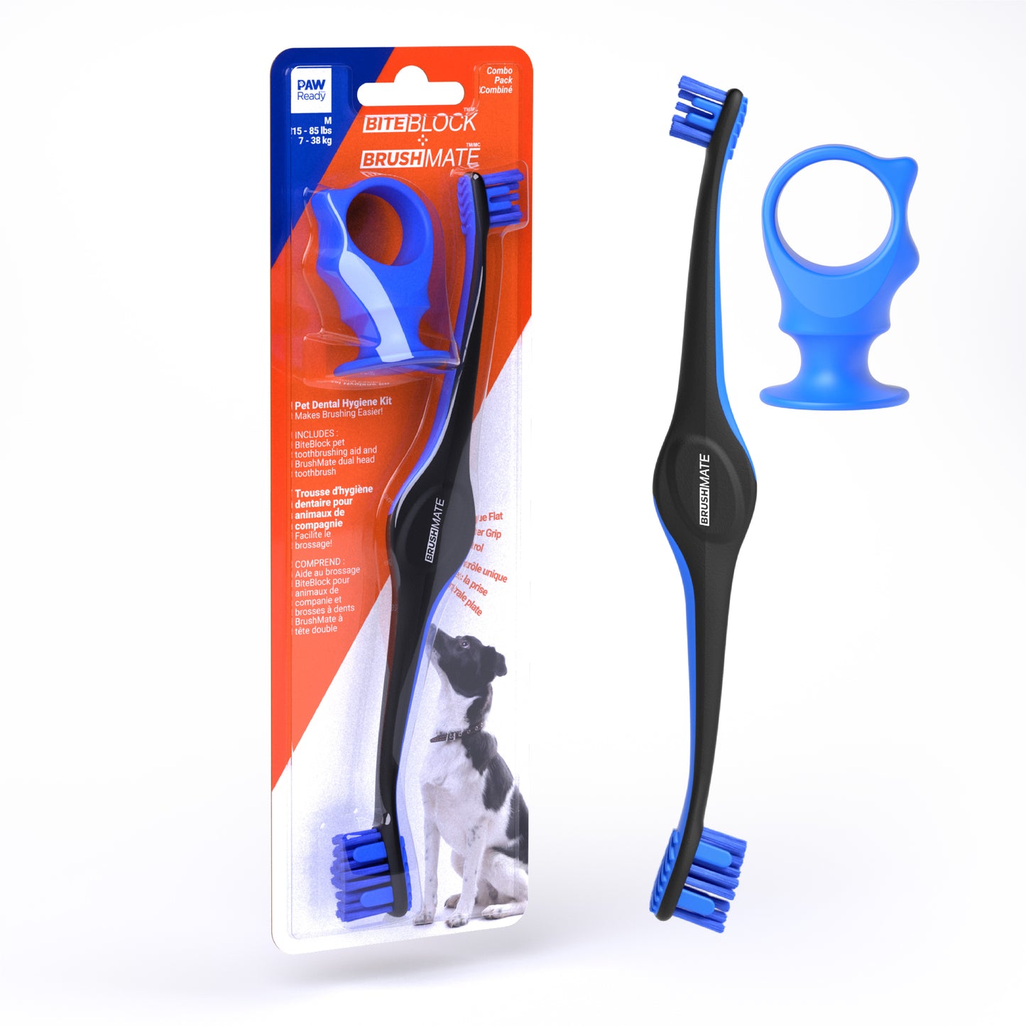 Paw Ready BrushMate Premium Toothbrush with Biteblock - Medium