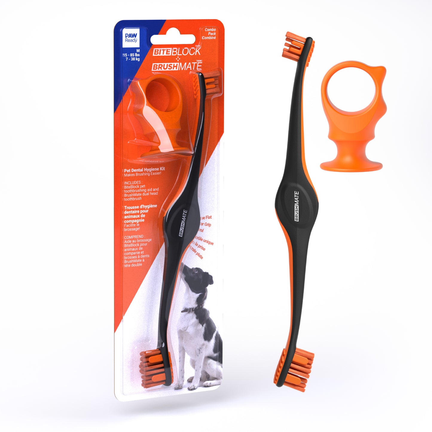 Paw Ready BrushMate Premium Toothbrush with Biteblock - Medium