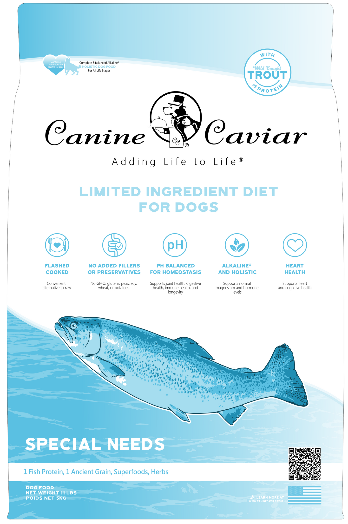 Canine Caviar Special Needs Trout Limited Ingredient Alkaline® Entrée