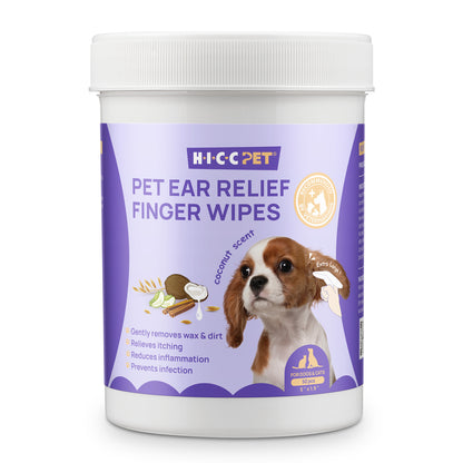 HICC Pet Relief Ear Finger Wipes 50pcs