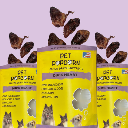 Pet Popcorn Duck Heart Treats