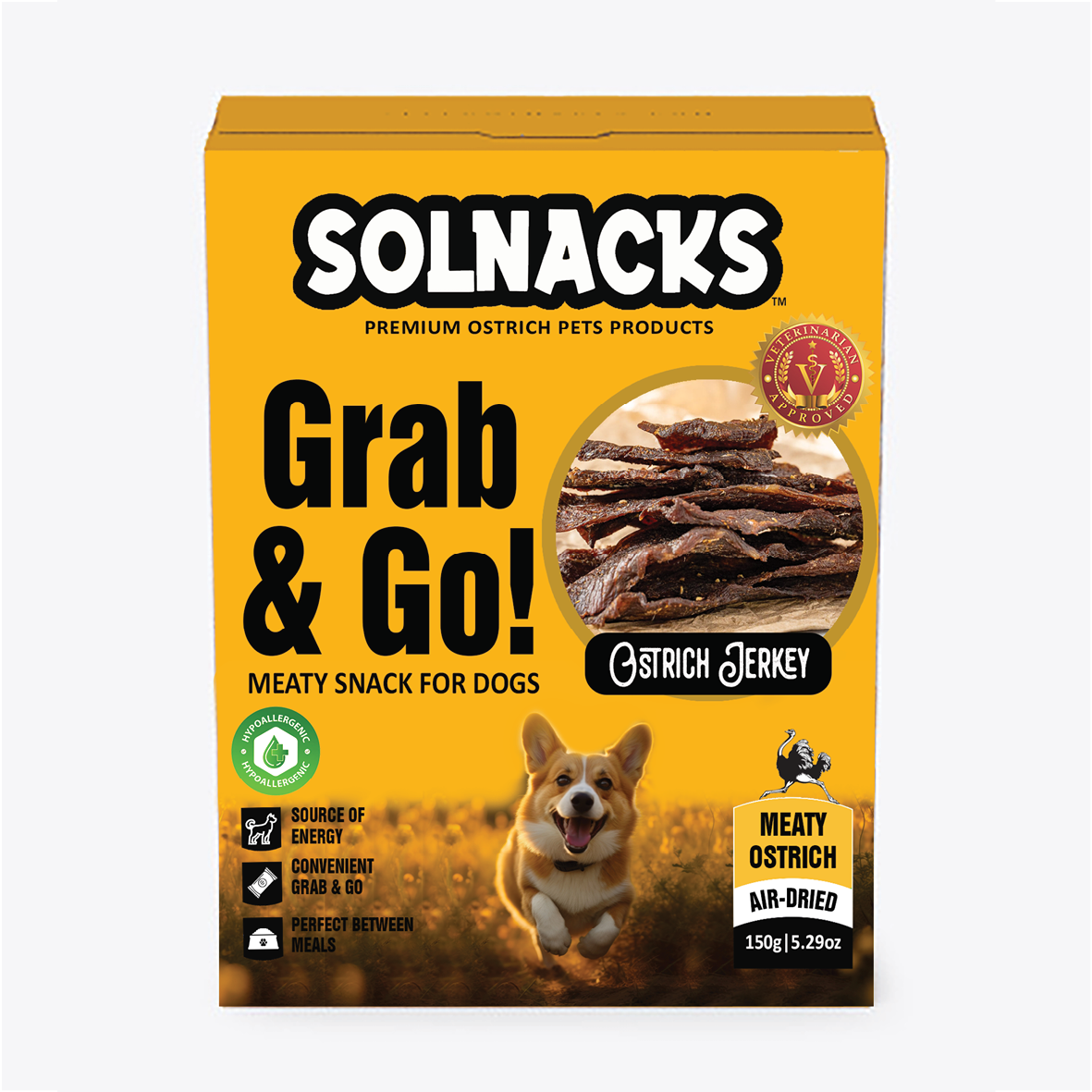 Solnacks Ostrich Jerky for Dogs