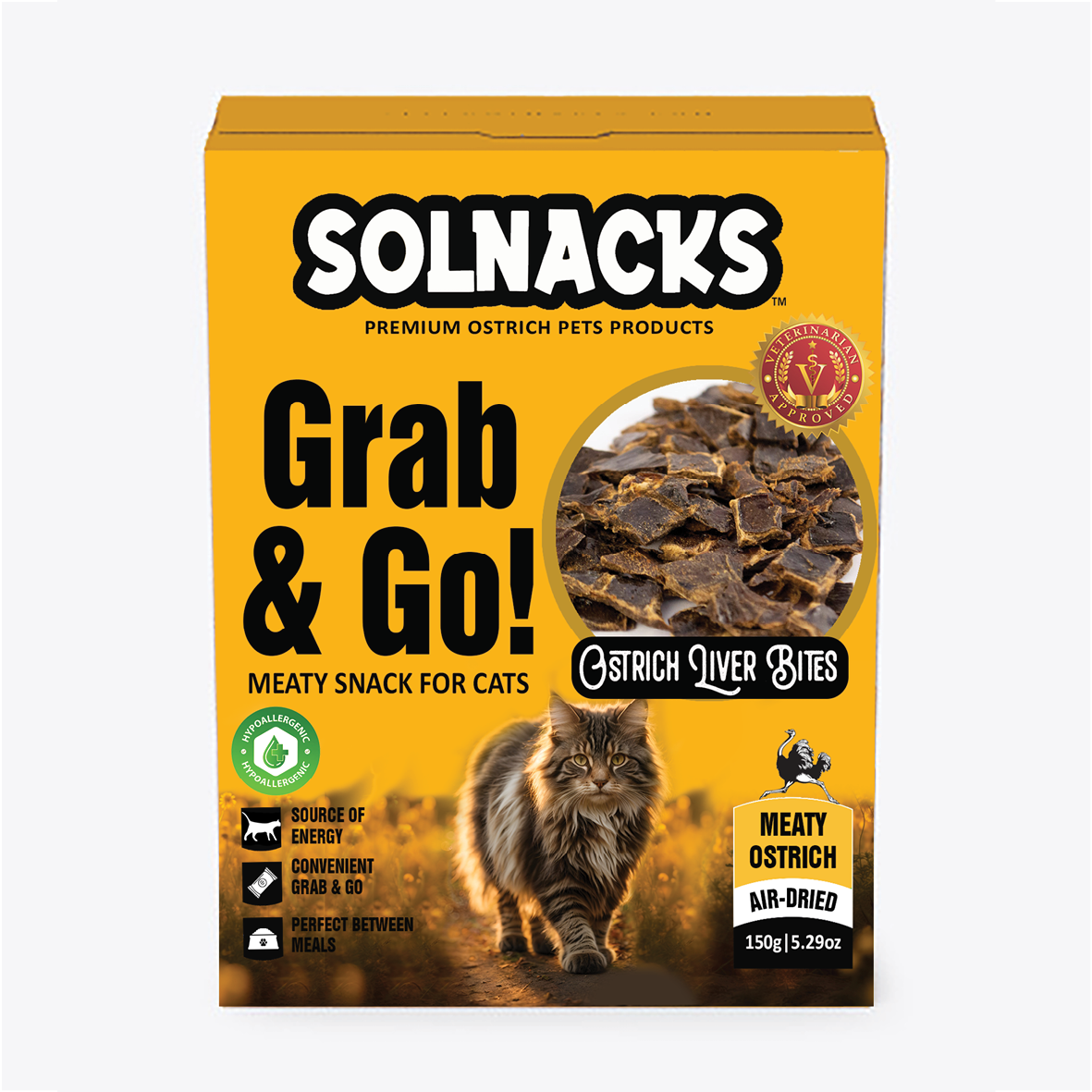 Solnacks Ostrich Liver Flakes for Cats