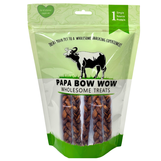 Papa Bow Wow (Canine Caviar) Braided Intestine 6" 0.5lb/1lb