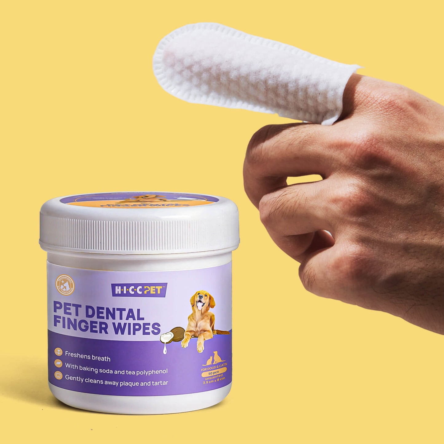 HICC Pet Dental Finger Wipes 50pcs - Unscented