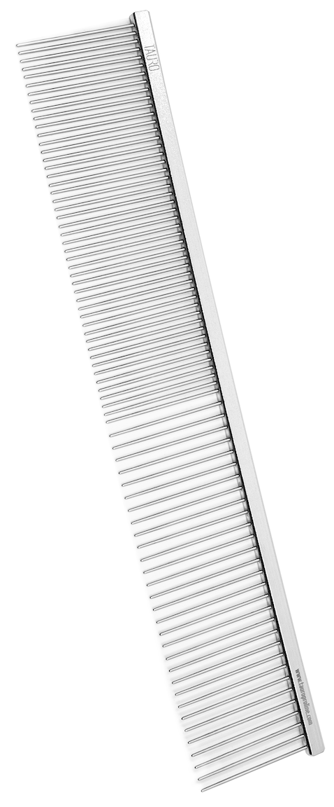 Tauro Pro Line Comb, stainless steel, sparse and dense teeth, L, 9.6"