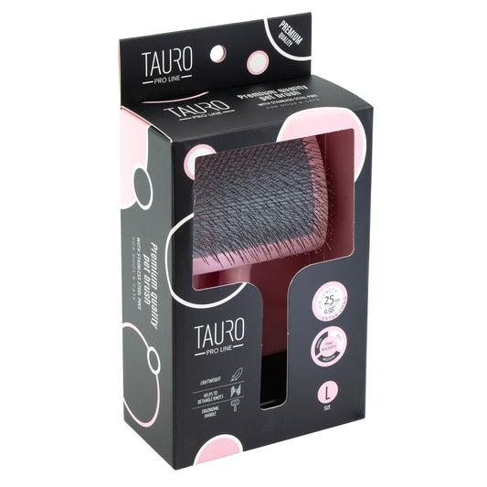 Tauro Pro Line Slicker Brush, plastic, 25 mm pins, large size 6.9" x 4.2" x 2.4"