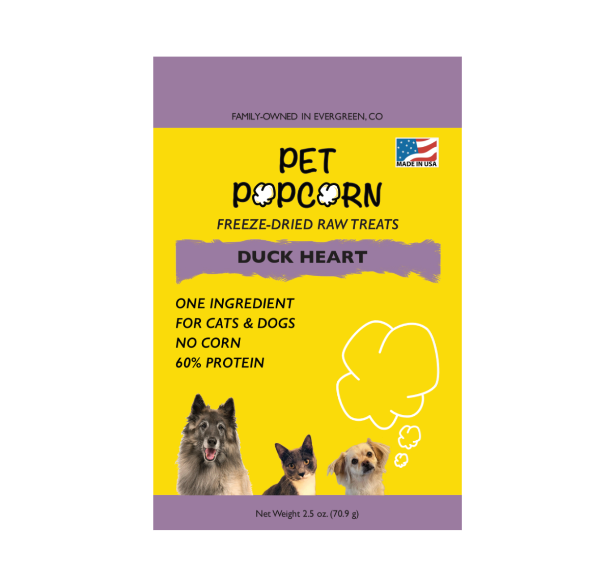 Pet Popcorn Duck Heart Treats