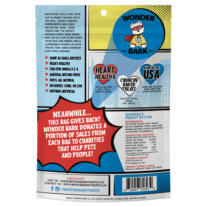 Wonder Bark Everyday Heroes - Bananas and Peanut Butter All Natural Dog Treats