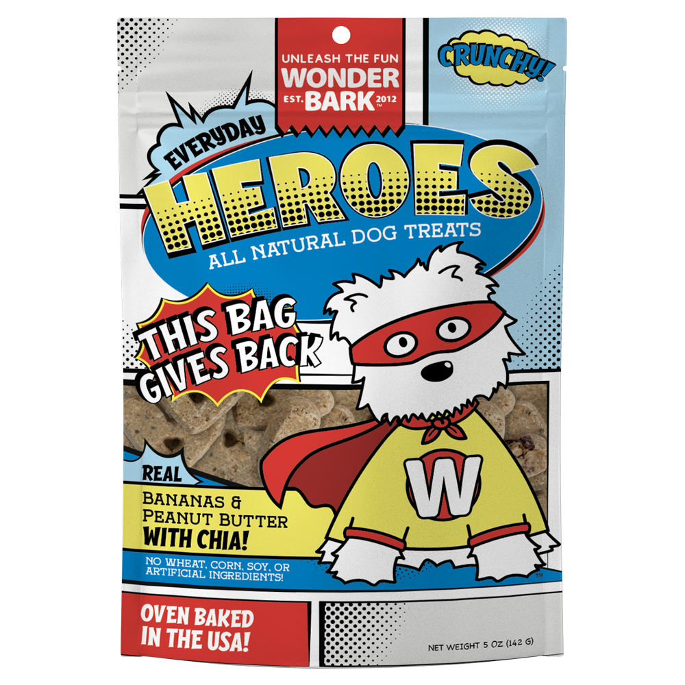 Wonder Bark Everyday Heroes - Bananas and Peanut Butter All Natural Dog Treats