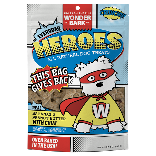 Wonder Bark Everyday Heroes - Bananas and Peanut Butter All Natural Dog Treats