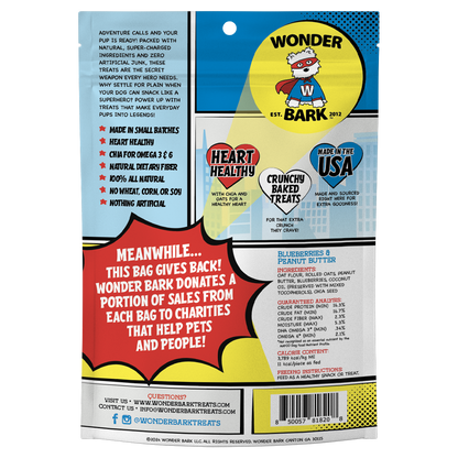 Wonder Bark Everyday Heroes - Blueberries and Peanut Butter All Natural Dog Treats
