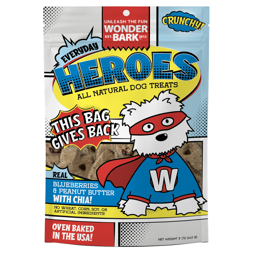 Wonder Bark Everyday Heroes - Blueberries and Peanut Butter All Natural Dog Treats