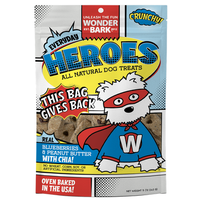Wonder Bark Everyday Heroes - Blueberries and Peanut Butter All Natural Dog Treats
