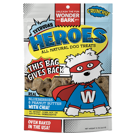 Wonder Bark Everyday Heroes - Blueberries and Peanut Butter All Natural Dog Treats