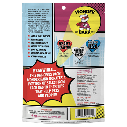 Wonder Bark Heros - Cranberries and Sweet Potato All Natural Dog Treats