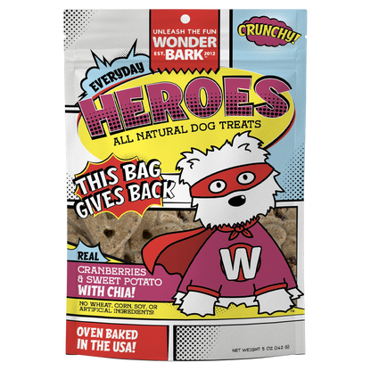 Wonder Bark Heros - Cranberries and Sweet Potato All Natural Dog Treats