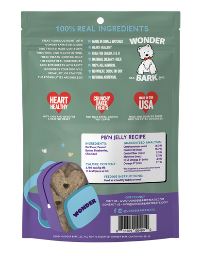 Wonder Bark Everydays - PB'N Jelly Biscuits All Natural Dog Treats